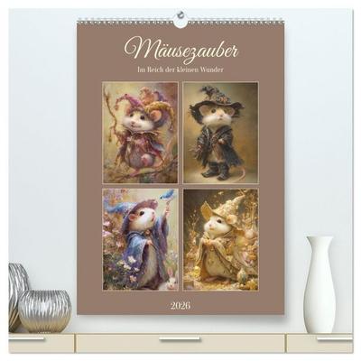 Mäusezauber. Im Reich der kleinen Wunder (hochwertiger Premium Wandkalender 2026 DIN A2 hoch), Kunstdruck in Hochglanz