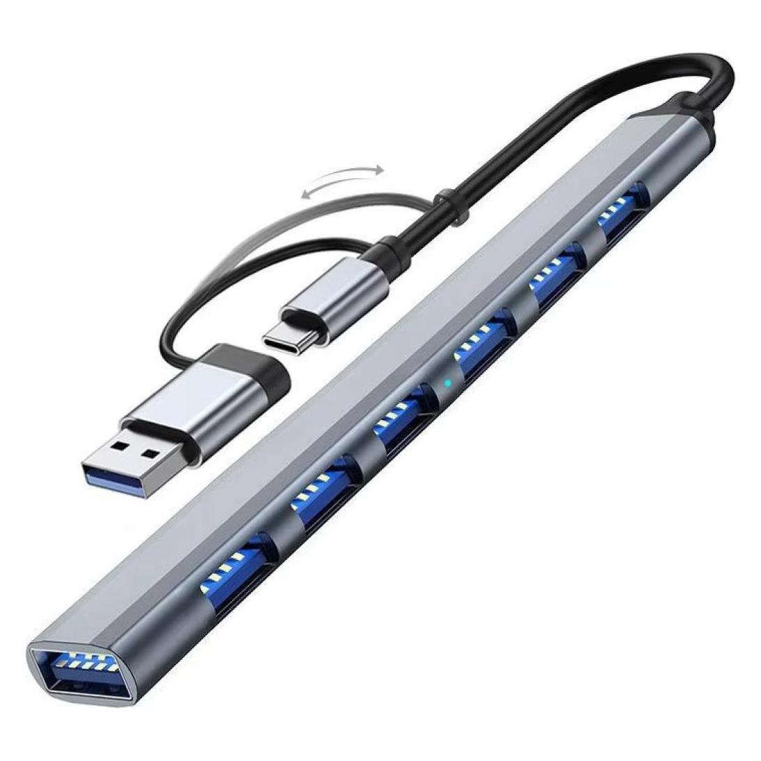 PowerGuard SevenBar 7-Port USB 3.0 Hub & USB-C Adapter (USB-C, 7 Ports) (00034906)