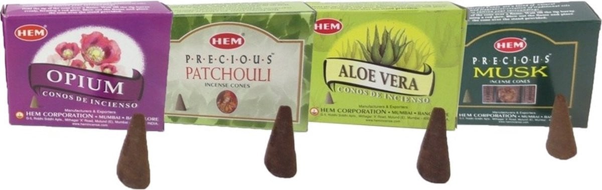 HEM Wierook gezondheid pakket met 40 kegeltjes en vier verschillende geuren