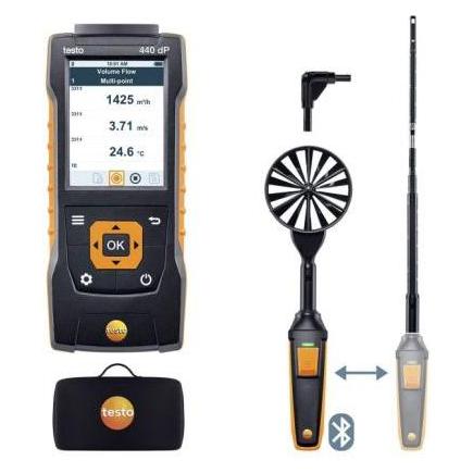 Testo 440 Luftstrom-Kit1 Anemometer +1370 (Temperature-TC) °C, +150 (Temperature-NTC) °C max.Temp. v (0563 4409)