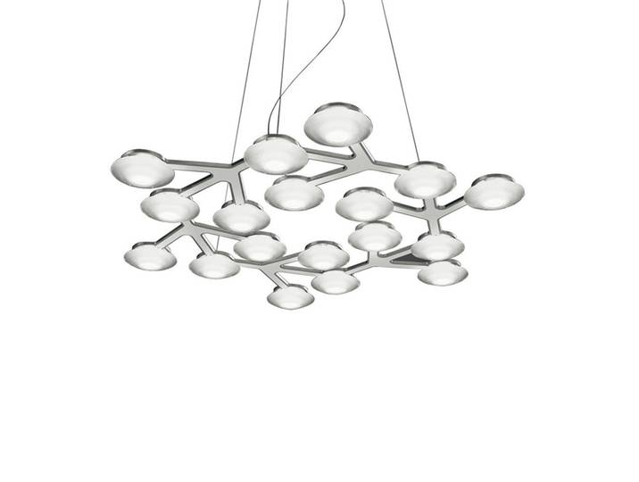 ARTEMIDE lampe à suspension LED NET CIRCLE (Blanc brillant - Aluminium, méthacrylate)