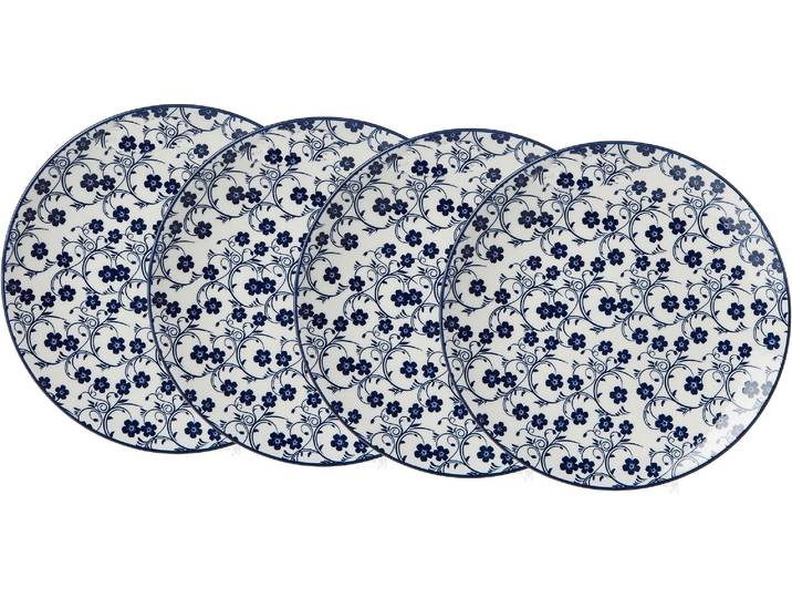 Dessertteller RITZENHOFF & BREKER ROYAL SAKURA , weiß (weiß, blau), Ø:21,5cm, Keramik, Speiseteller, Dessertteller, Teller Set, Keramik