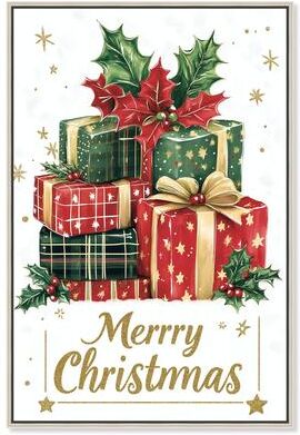 Merry Christmas Gift III Wall Decor Canvas Print by Art Remedy