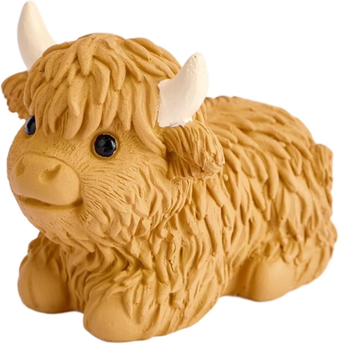 Koe Figuur Dierlijke Decoratie Bruin - B: 12 cm, H: 13,8 cm