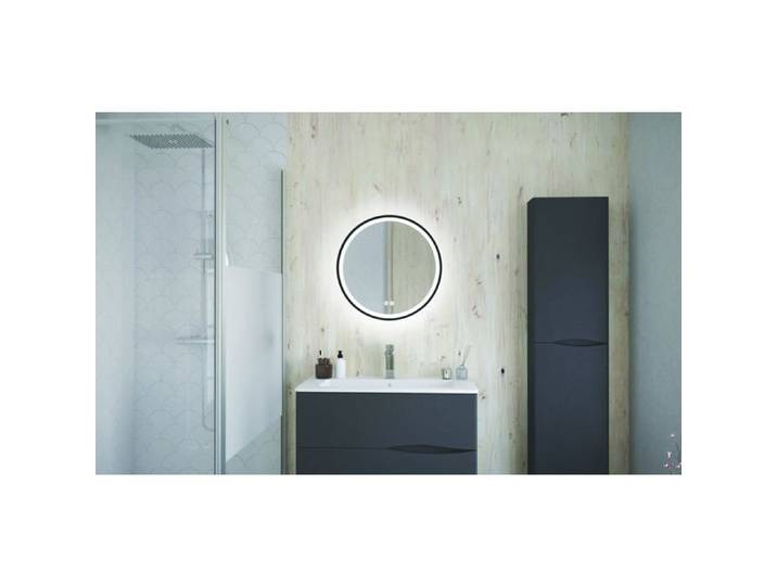 ONDEE ZEN Miroir salle de bain Éclairant ALEXINE - Contour Aluminium Noir - Ø60 cm