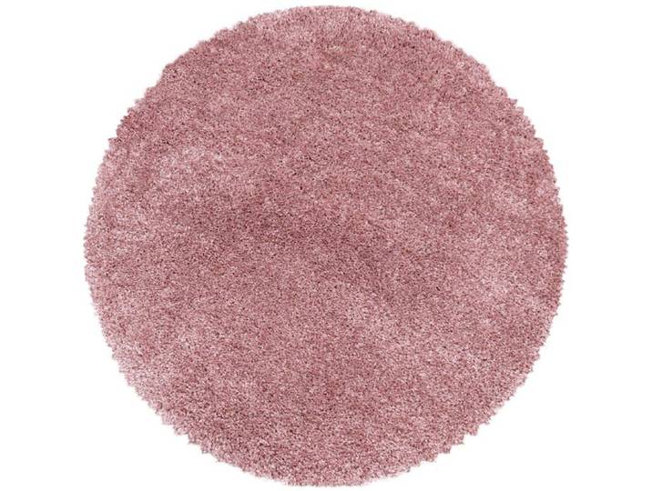 MOELLEUX - Tapis cosy Rond à poils longs - Rose 120 x 120 cm