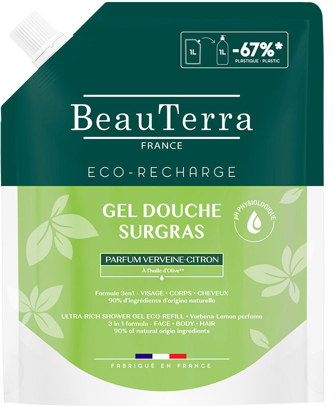 Beauterra Verbena Limón gel de ducha recarga 1000 ml