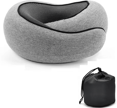 Inspire Curations Adjustable Memory Foam Travel Neck Pillow With Snail Design dark Gray