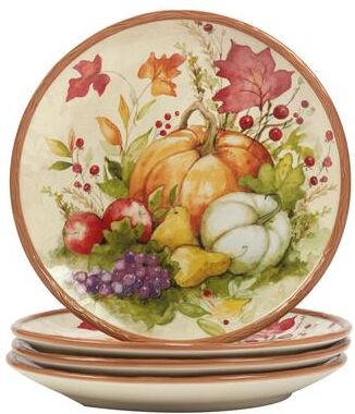 "Certified International Harvest Blessings 10.75"" Dinner Plate, Set of 4"