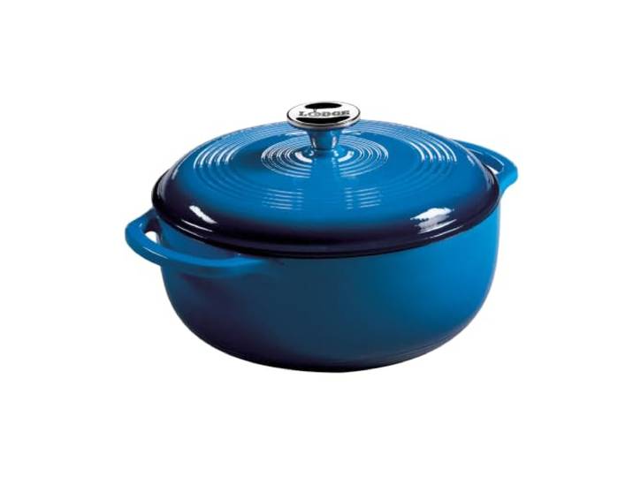 Lodge Schmortopf aus Gusseisen/Porzellan-Emaille, 4,35 l, Blau