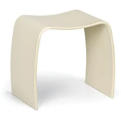 Holzhocker BENTWOOD II, Ökoleder, Creme