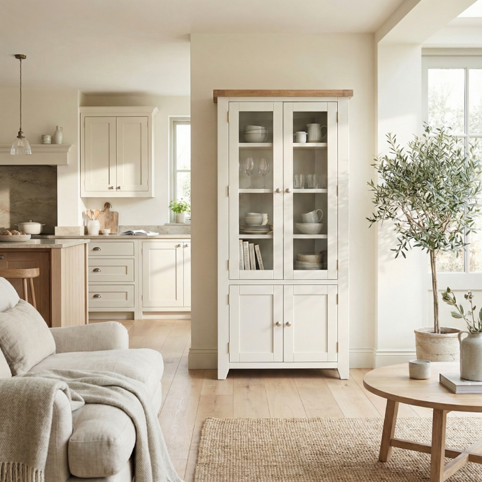 Burford Display Cabinet in Warm White