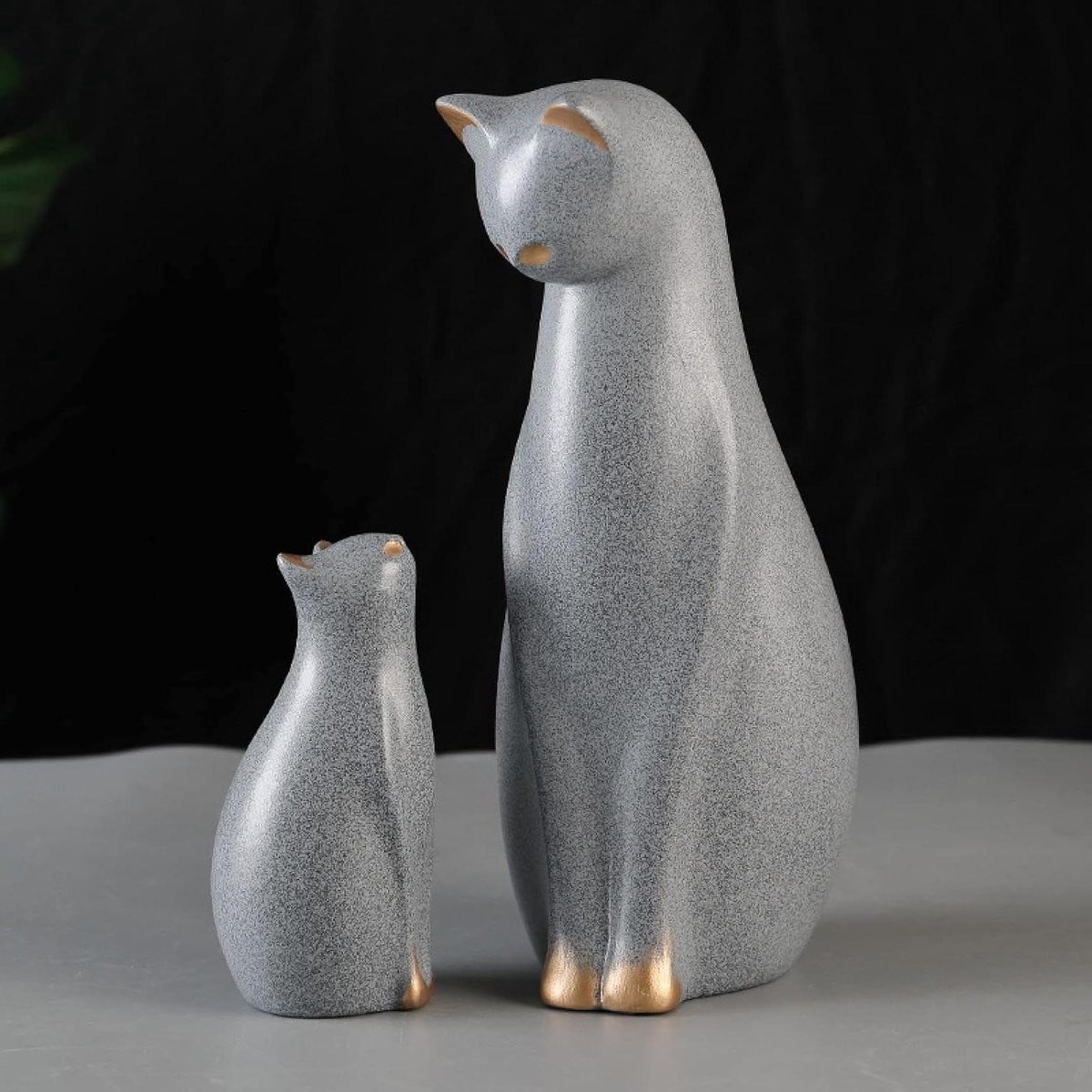 Set van 2 Hars Kat Beeldjes voor Huisdecoratie en Ambachten