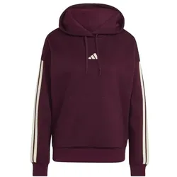 adidas Essentials 3-Stripes Fleece Hoodie Damen - maroon/ivory -