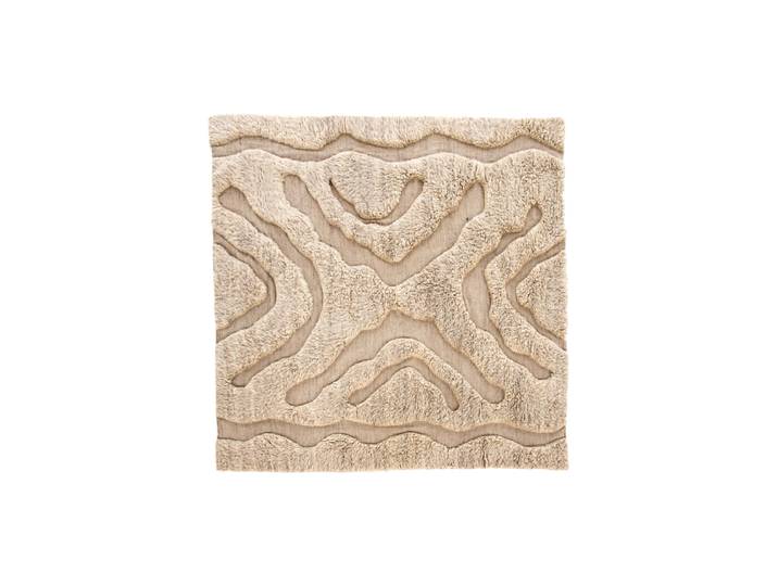 Handgewebter Design Teppich „Trondheim“ aus 100% Wolle Beige 400 x 400 cm VE DESIGN