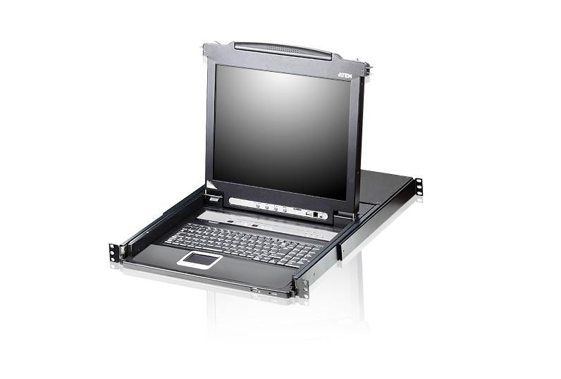 Aten CL5708M 8-Port PS/2-USB VGA Single Rail LCD KVM Switch