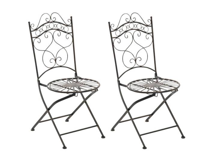 CLP Gartenklappstuhl 2er Set Metall bronze, Bronzefarben, 40x92x50 cm, Gartenmöbel, Gartensessel, Gartenklappstühle