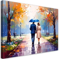 LEINWANDBILD Paar spaziert im Park 60x40cm