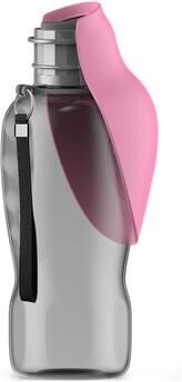 Fusion Finds Portable Dog Water Bottle With Foldable Bowl Large Capacity Pet Water Dispenser For Travel pink 800 Ml