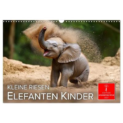 Elefanten Kinder - kleine Riesen (Wandkalender 2027 DIN A3 quer), CALVENDO Monatskalender