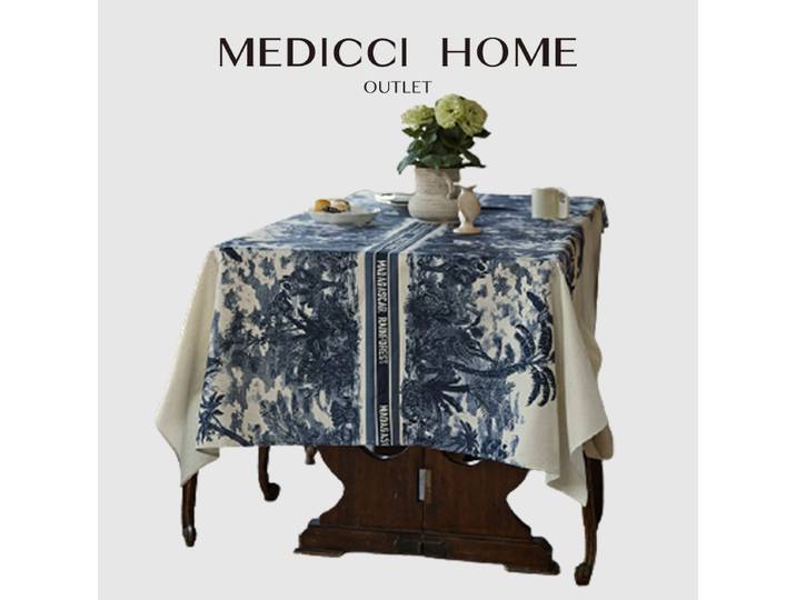 Medicci-Nappe Ronde de Style Français pour la Décoration de la Maison, Table de la Forêt Tropicale de Madagascar, Jouets pour la Salle à Manger et la Cuisine