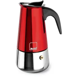 IBILI - Moca Rosso Espressokocher, 4 Tassen, 185 ml, Edelstahl, Geeignet für Induktion