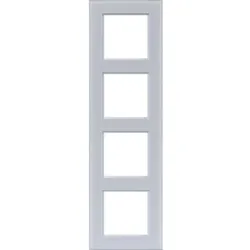 Hager Rahmen 4fach, A.8, Glas lichtweiß matt