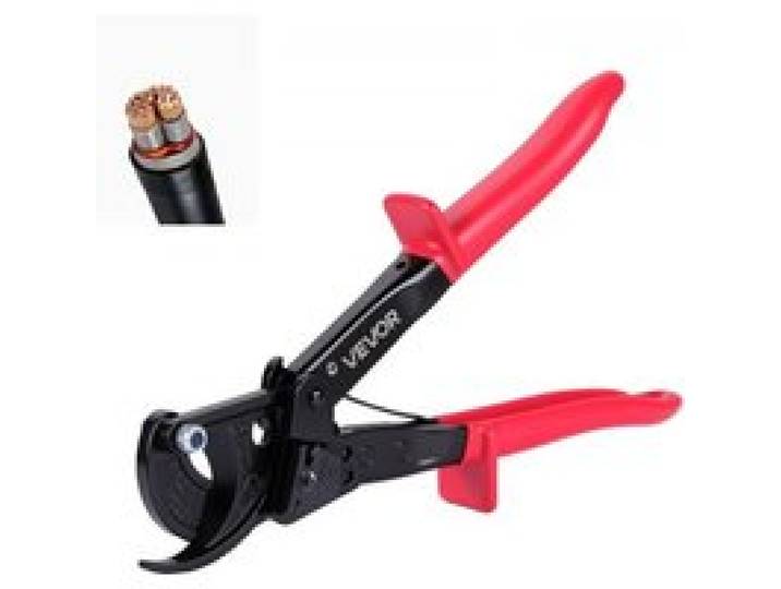 VEVOR Coupe Câble à Cliquet, Pince Coupe Câbles avec Lames en Acier à Ressort et Poignées Revêtues de PVC, pour Fils en Cuivre et Alu jusqu'à 240 mm² 474 MCM, avec Bouton à Dégagement Rapide