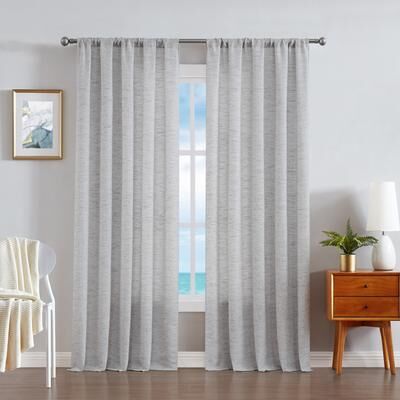 Nautica Light Filtering Textured Extra Wide Curtains (Set of 2)