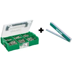 SPAX Sortimentskoffer - Senkkopf T-STAR PLUS WIROX - L-BOXX Mini inkl. 703 Schrauben und 1 Meterstab
