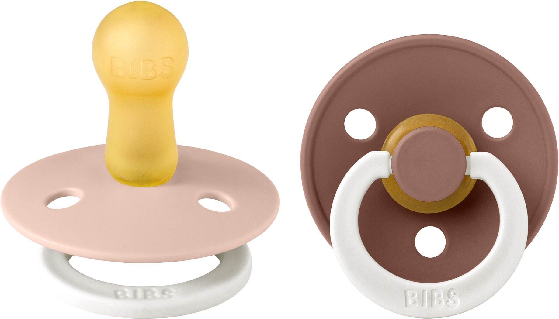 BIBS Pacifier Colour 2-pak Blush Nat/Woodchuck Nat Size 2 2 stk