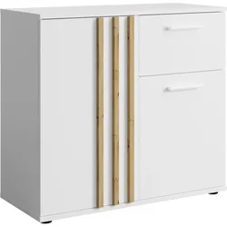 SIDEBOARD Turell 2D1SZ Weiß 80/73/35 cm – Kommode mit Schublade