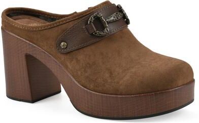 Women's Barleys Platform Heel Clog by White Mountain in Mocha Multi (Size 10 M)