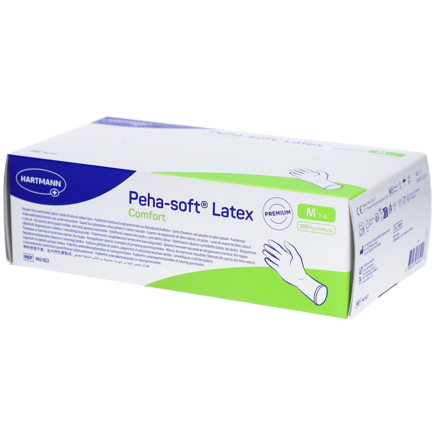 Peha-Soft Latex Comfort Unt.Hands.unsteril pf M 100 St Handschuhe