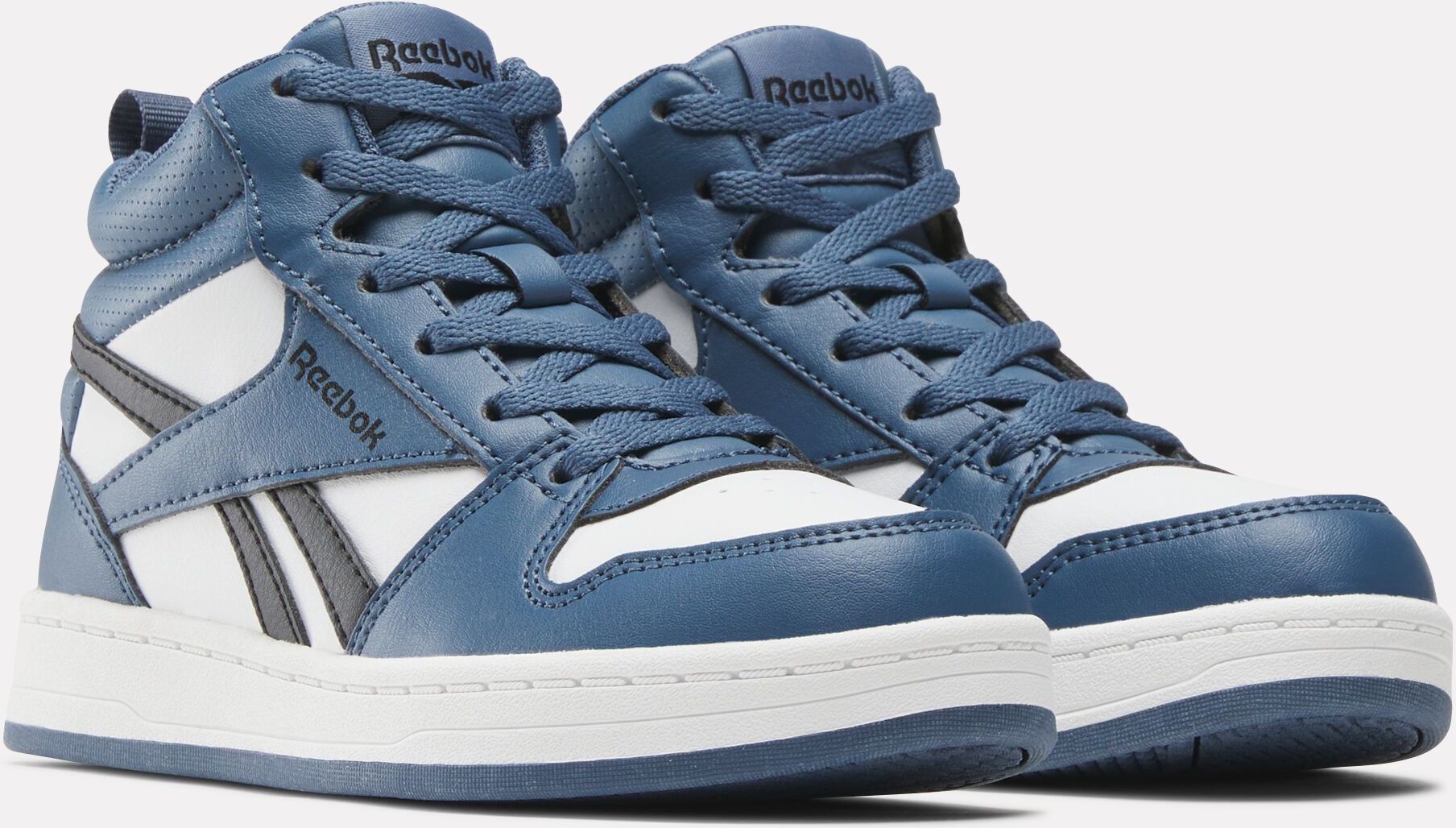 Sneaker REEBOK CLASSIC "REEBOK ROYAL PRIME MID 2.0", Kinder, Gr. 32, blau (weiß, shadow, washedschwarz), Synthetik, Schuhe Sneaker