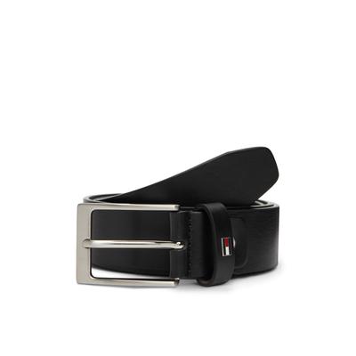 Ledergürtel TOMMY HILFIGER "LAYTON 3.5 ADJ", Herren, Gr. 85, schwarz, Rindsleder, unifarben, Gürtel Ledergürtel, mit Label-Pin