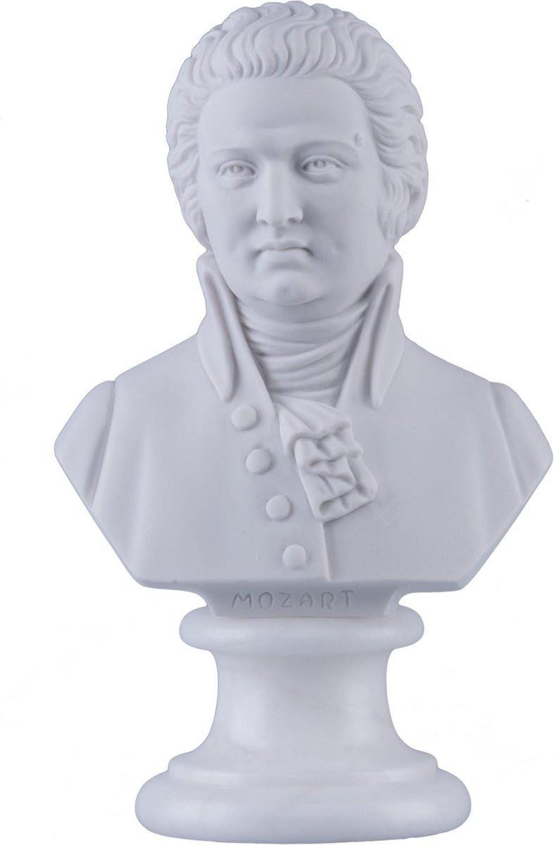 Albast borstbeeld Mozart 15 cm voor volwassenen