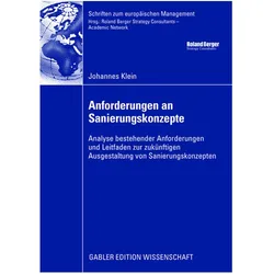 Anforderungen an Sanierungskonzepte, Fachbücher von Johannes Klein