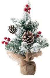 IH Casa Decor "Snowy Berries and Pinecone Cedar Tree with Burlap Base 13"""