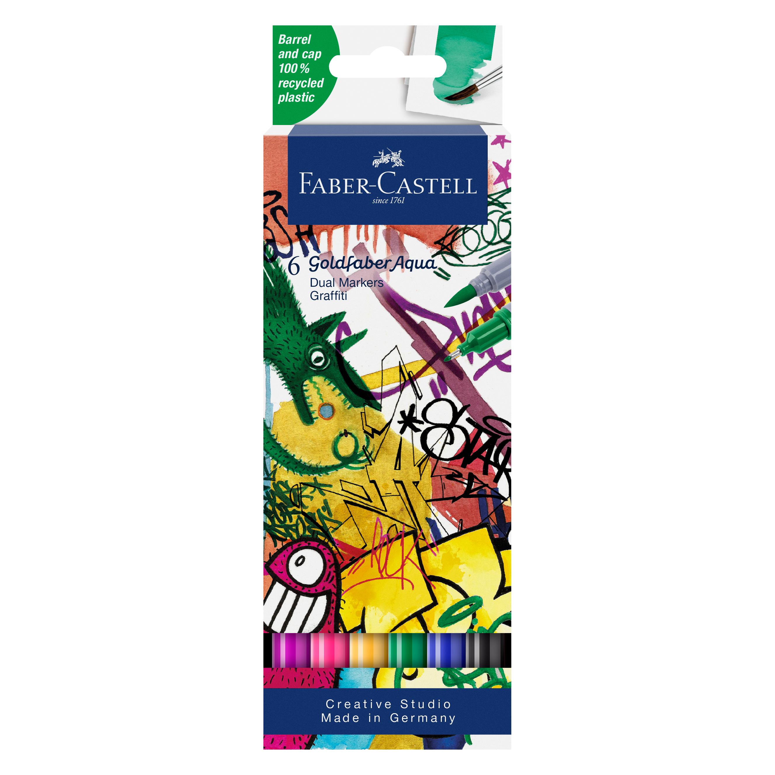 Faber-Castell Faber.C.Goldfaber Aqua Dual Marker 6er, Graffiti (6x) (164525)