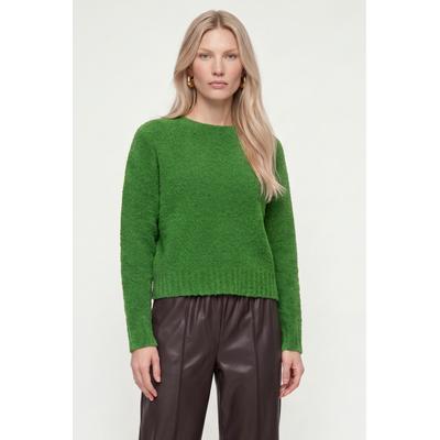 Rundhalspullover RICHROYAL, Damen, Gr. L, grün (smaragd grün), Strick, Obermaterial: 64% Polyacryl, 20% Polyamid, 8% Wolle, 8% Viskose, normal, Rundhals, Rippbündchen, Pullover Rundhalspullover, mit weicher, strukturierter Oberfläche, Woll-Anteil