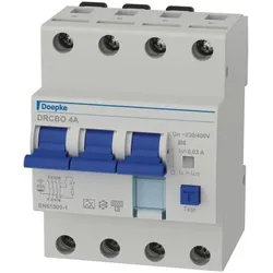 DOEPKE FI/LS-Schutzschalter B6 4-polig 0,03A DRCBO 4 B06/0,03/3N-A A 6kA 4TE 3-polig 400V
