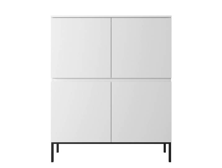 HIGHBOARD Bemmi Weiß mit schwarzen Beinen Hochkommode 4-türig 100 cm