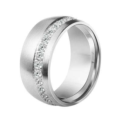 Fingerring AKZENT "Peaceful Step, langlebig" Gr. 50, silber (silberfarbig), Fingerringe, Damen, 50, Edelstahl, Fingerring