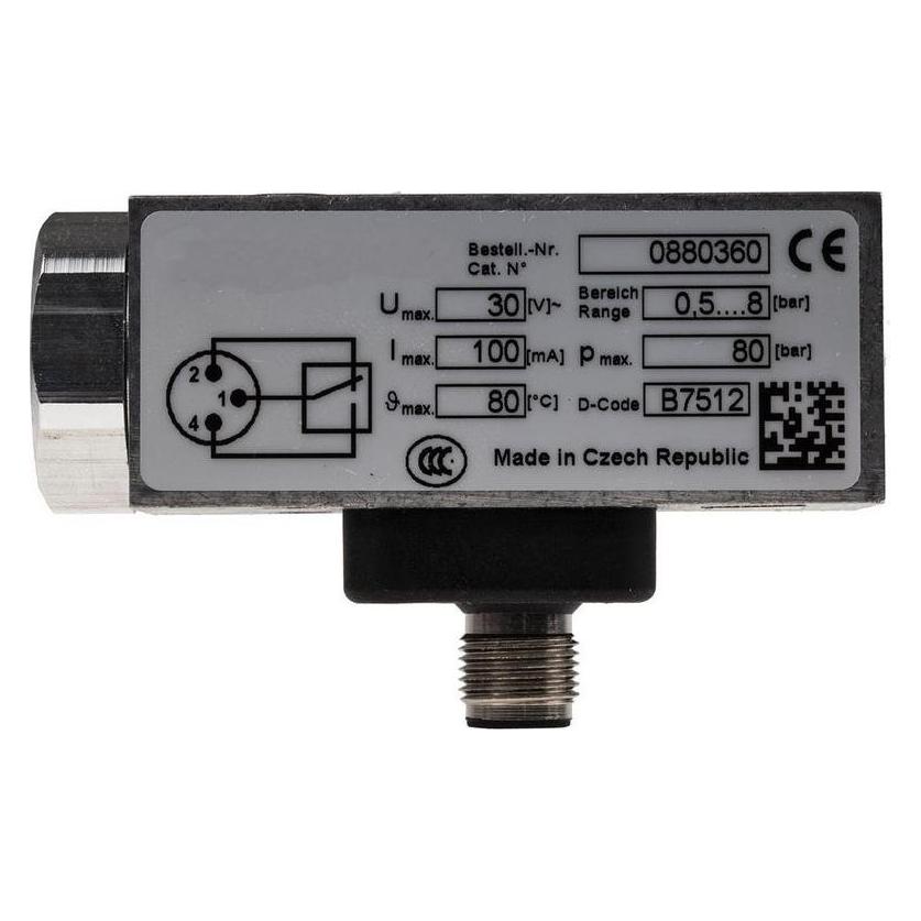 RS PRO Pneumatic Pressure Switch 0.5 - 8 Bar (1366271)