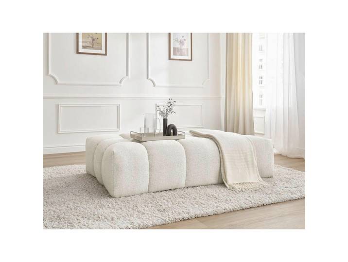 Hocker Everest, Weiß, Kunststoff, rechteckig, 166x40x100 cm, Wohnzimmer, Hocker, Sitzhocker