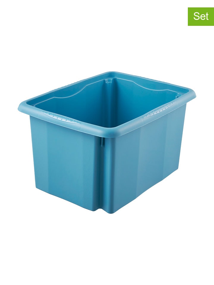 keeeper 2er-Set: Stapelboxen in Hellblau - 15 l - onesize