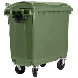 Hardwex Müllcontainer 660 l Grün mit Flachdeckel