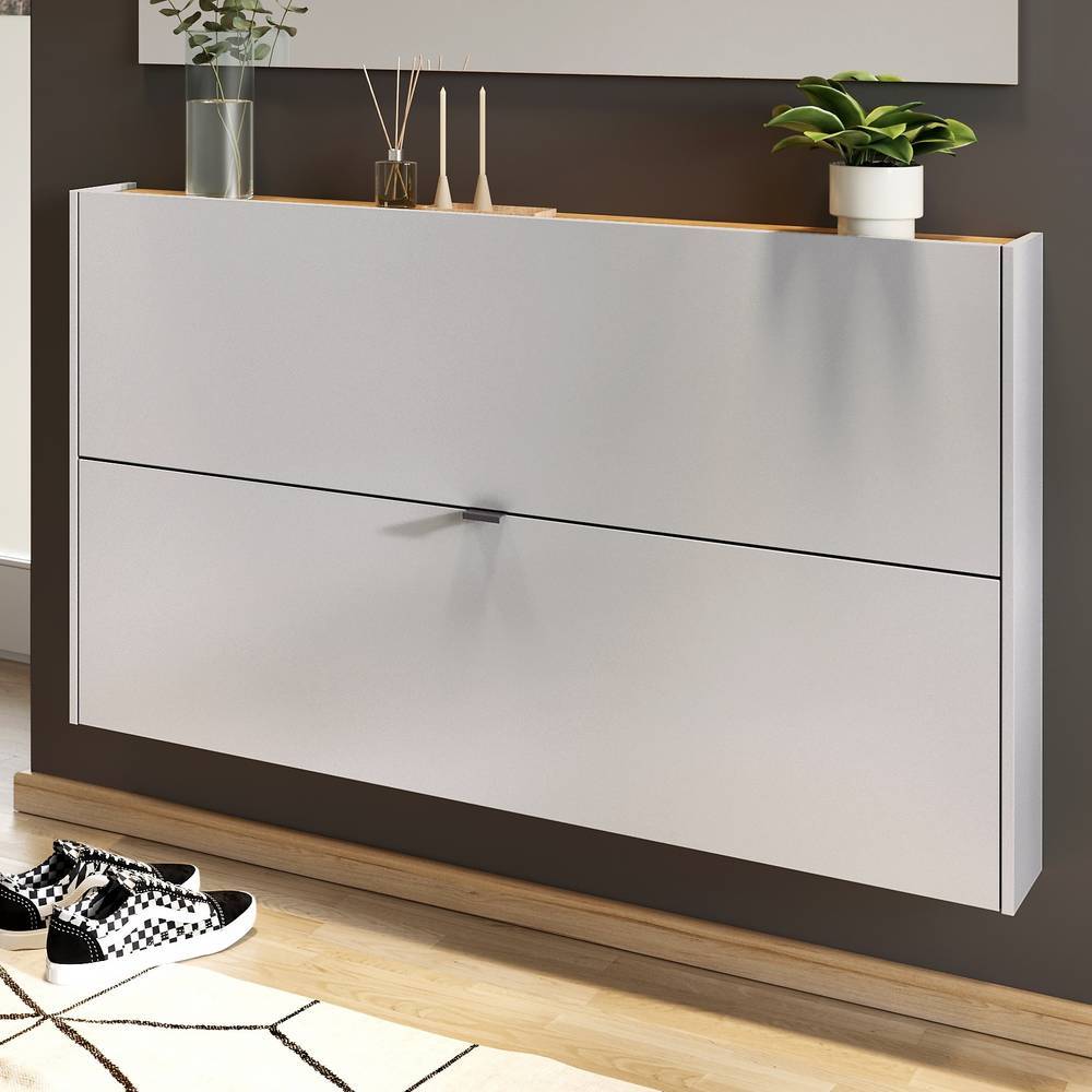 Pharao24.de Schuhkipper Schuhklappenschrank 18 cm tief für die Wandmontage