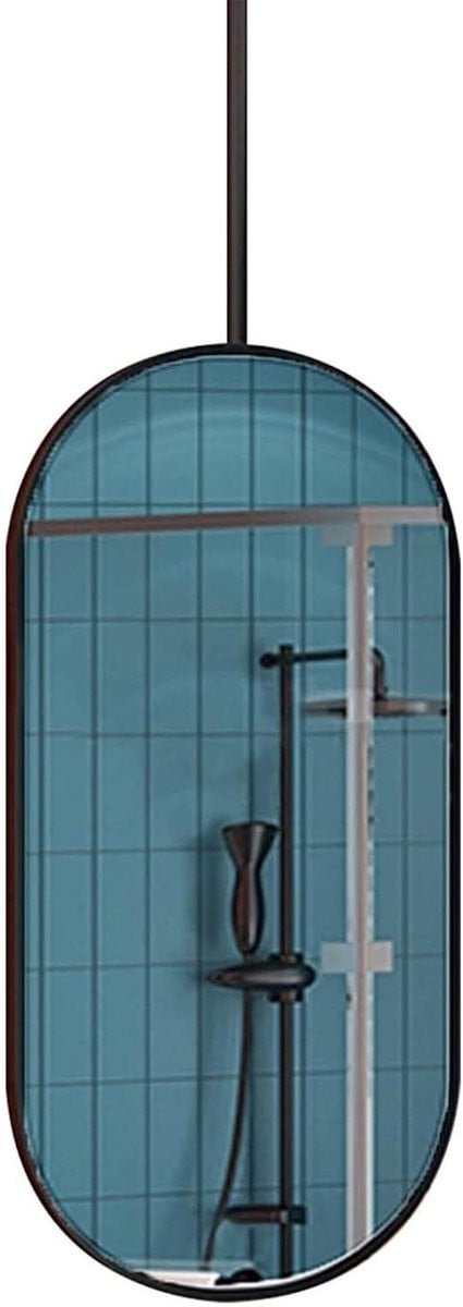 Ovale decoratieve wandspiegel met metalen frame